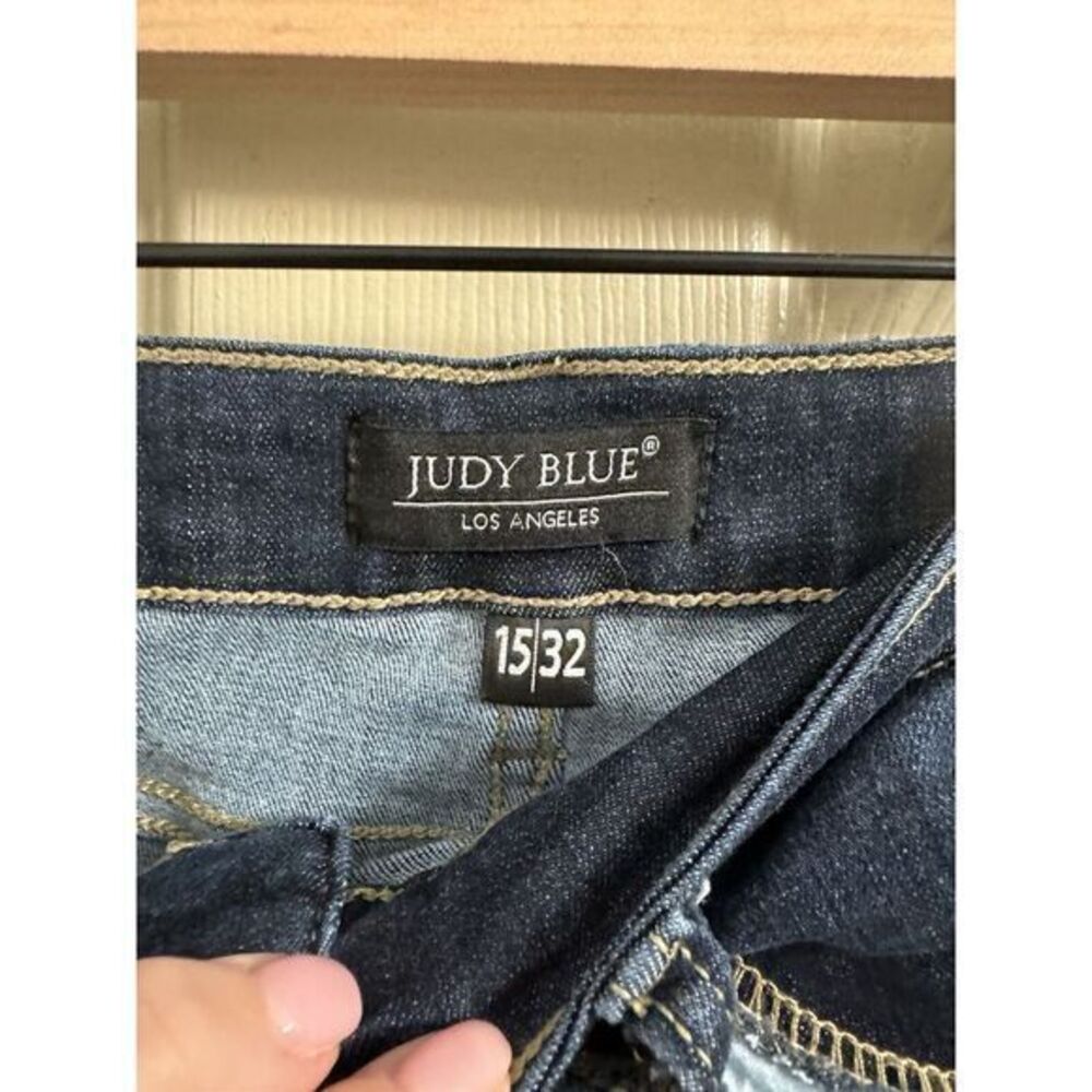 Judy Blue Flare Jeans High Rise Raw Hem‎ Distressed Women's Size 15/32 Pre-owned - Picture 2 of 4